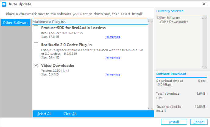 use realplayer to download videos